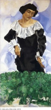 350 人の有名アーティストによるアート作品 Painting - ベラとホワイトカラーの現代マルク・シャガール